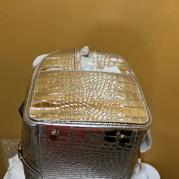 MICHAEL Michael Kors Bedford silver Argent embossed leather XL Weekender - Picture 13 of 13